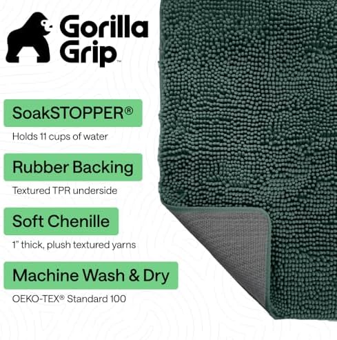 GORILLA GRIP SoakSTOPPER Dog Door Mat, Machine Wash and Dry, 30x20 Green - Image 3