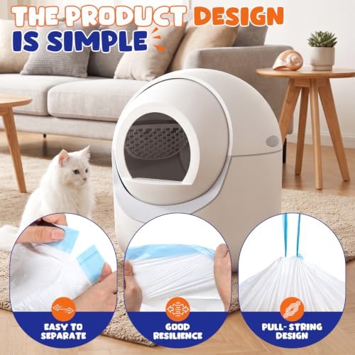 180 Count Automatic Cat Litter Box Liners, Drawstring Waste Bags - Image 6