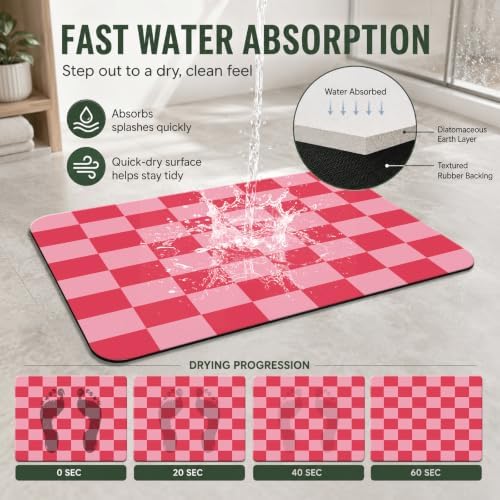 Natural Diatomaceous Earth Bath Mat, Ultra Thin Quick Dry Floor Rug - Image 4