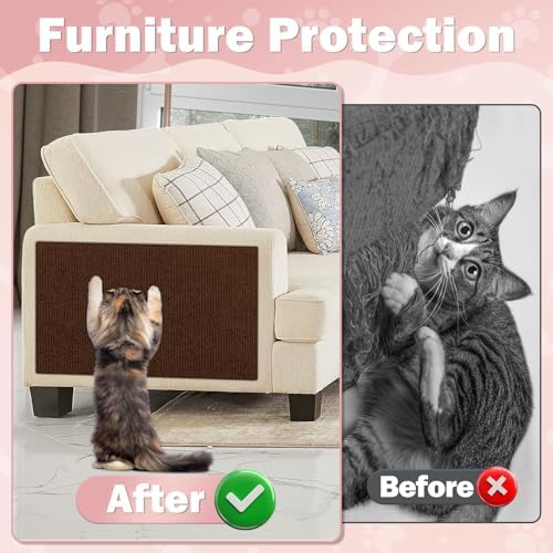 ENONCI 23.6x15.8 Cat Scratcher Mat, Self-Adhesive Cat Scratch Furniture - Image 3