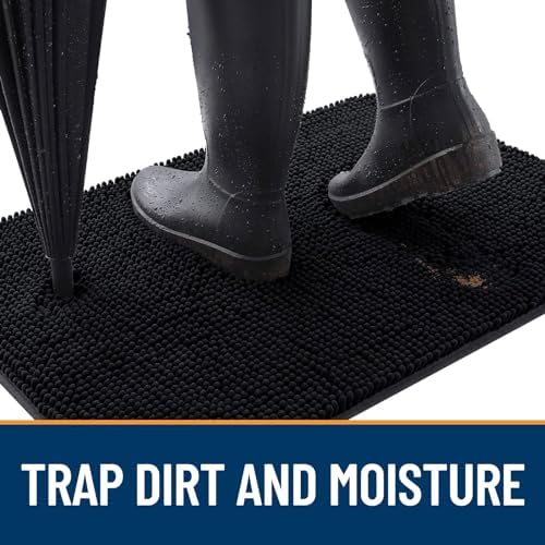 OLANLY Dog Door Mat for Muddy Paws 70x32, Super Absorbent Chenille Mud Mat - Image 2