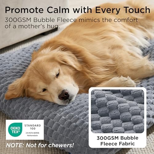 Bedsure XL WashableDog Bed for Crate, Soft Bubble Fleece, Extra Large 41" - Image 2