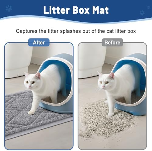 Smiry Cat Litter Box Mat 30x20, Non-Slip Water Resistant Litter Trapping Mat - Image 4