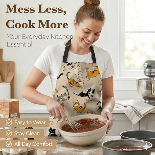 Funny Cat Apron Gift for Women Cat Mom Wife Girlfriend Daughter Friends - Image 5