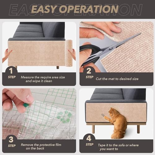 Self-Adhesive Cat Scratching Mat, Cat Scratch Furniture Protector - Image 6