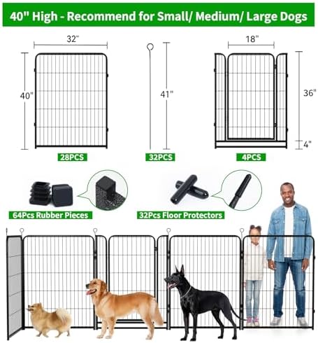 Kfvigoho Dog Playpen Outdoor Extra Wide 32 Panels Heavy Duty Dog Fence 40" - Image 3