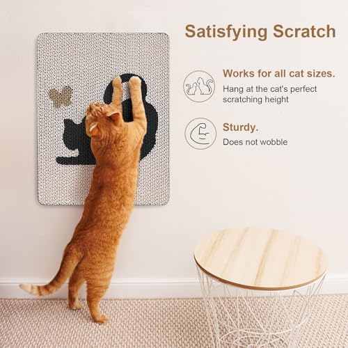 Ownpets Wall Cat Scratcher, Cute Vertical Cat Scratching Board, Wall Mounted - Image 3
