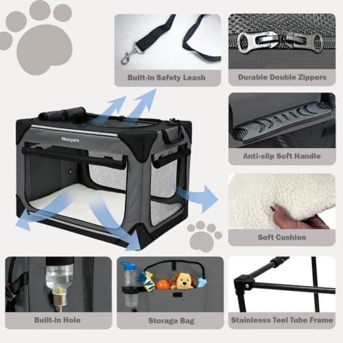Collapsible Soft Dog Crate 26 Inch, Portable Travel Pet Crate - Image 5