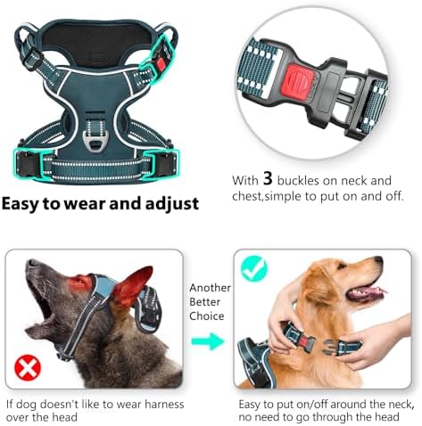 Timos Dog Harness Medium Sized, Quick Release 3 Buckles - Image 2