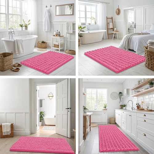 Smiry Bathroom Rugs 44X24, Extra Soft Rubber Backing Chenille Bath Mats - Image 7