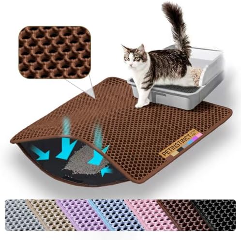 Extra Large Cat Litter Mat XXL, Double Layer Honeycomb by Petinstinct