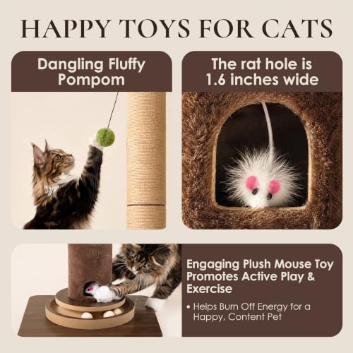 36" Cat Scratching Post, Extra-Thick Natural Sisal Scratcher Post - Image 6