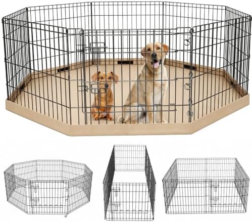 PETIME Foldable Metal Dog Exercise Pen/Pet Puppy Playpen Kennels Yard Fence by PETIME
