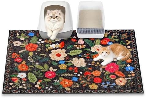 Cat Litter Mat, Traps 100% Litter, Non-Slip Kitty Litter Trapping mats by YOSEPATI