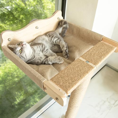 Cat Window Perch Hammock with 3-Piece Detachable Sisal Scratching Posts - Image 2