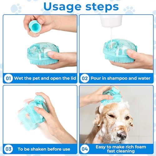 2PCS Dog Washing Gloves and Dog Shampoo Brush, Dog Bath Brush That can add Dog - Image 3
