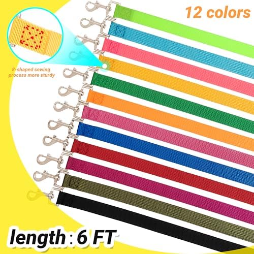 24 Pack Bulk Dog Leashes, 6FT Pet Lead Leash - Image 2