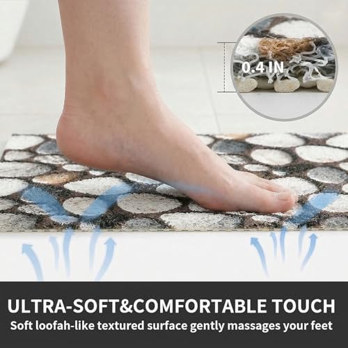 Square Shower Mat Non Slip, 24 x 24 Inch Soft PVC Loofah Shower Mats - Image 3