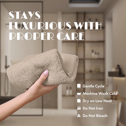 Wealuxe Taupe Washcloths 12x12 Inch - Image 6