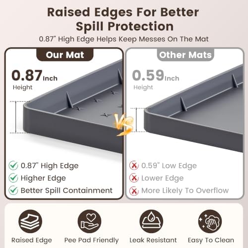 Dog Pee Pad Holder & Cat Litter Mat, L 34'' × 28'', Waterproof Floor Silicone - Image 4