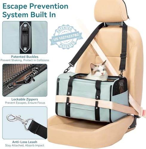 PETSFIT Large Cat Carrier with Patented Safety Buckles, Big Cats Up to 20 lb - Image 3