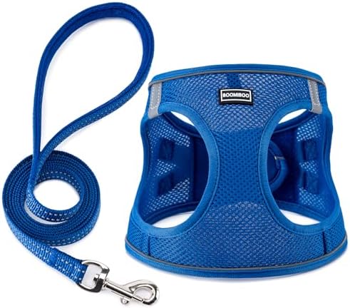 Dog Harness with Leash Set, Step-in Adjustable Puppy Pet Vest by BOOMIBOO