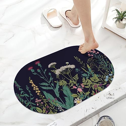 Wild Flowers Super Absorbent Quick-Drying Bathroom Mat Rug, Rubber Non-Slip - Image 6