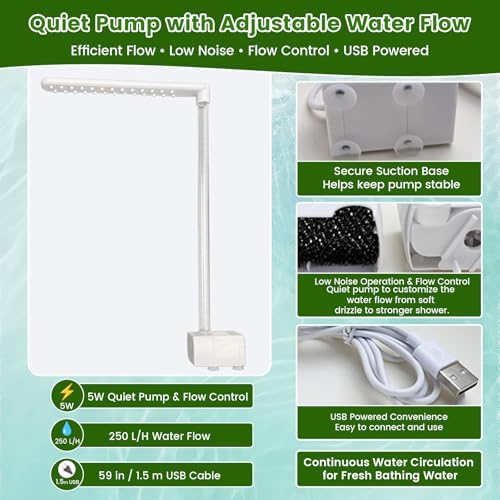 Bird Shower Bath Set for Budgies, Cockatiels & Small Parrots, Indoor Bird Bath - Image 7