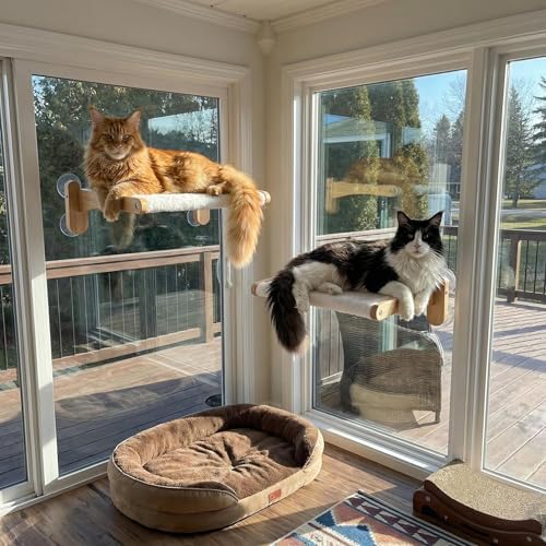 Cat Window Perch with Bird Feeder, Suction Cup Window Cat Bed - Image 3