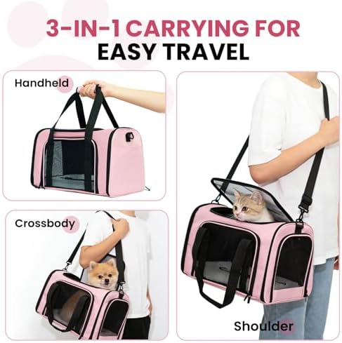 Soft-Sided Cat Carrier 20x13x13 in Expandable Travel Pet Bag 22LBS - Image 7
