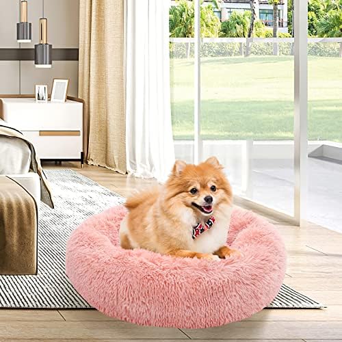 NOYAL Donut Dog Bed for Small Medium Pets, Plush Calming Faux Fur - Image 6
