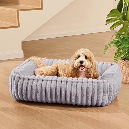 Medium Dog Bed Calming Cat Bed for Indoor Cats 24’’x20’’ Grey - Image 2