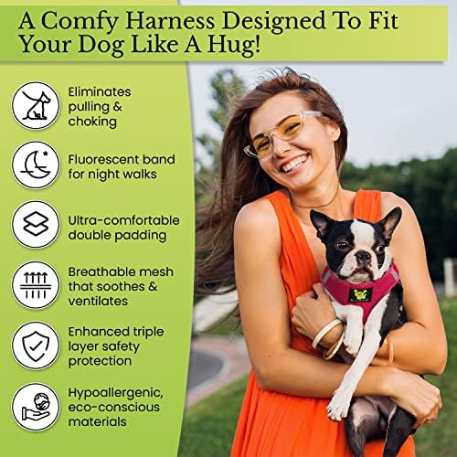 EcoBark Pink XXXS Dog Harness, Soft Mesh No Pull Mini Body Halter - Image 4