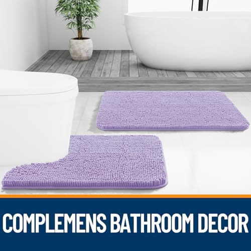 OLANLY Toilet Rugs U-Shaped 24x20, Soft Absorbent Chenille Contour Rugs - Image 7