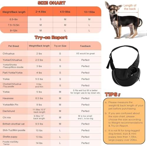 YUDODO Pet Sling Carrier for 5-9 lbs Small Dogs Cat Puppy Crossbody Carrier - Image 3