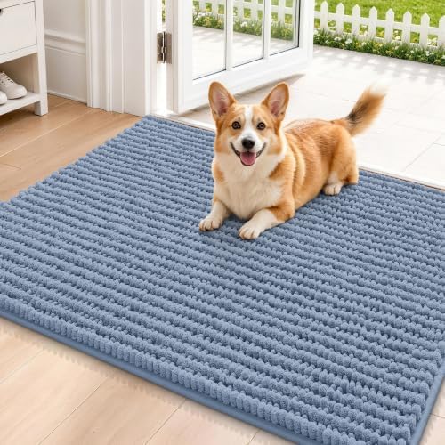 Smiry Dog Door Mat for Muddy Paws 36x24, Ultra Absorbent Chenille Doormat by Smiry
