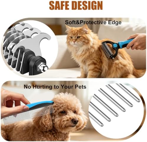 Pet Grooming Tool Set, Deshedding Brush & Metal Comb - Image 5