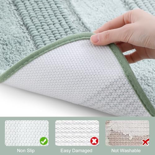 Kmson Ombre Chenille Bathroom Rugs Mat, Ultra Soft Washable Shaggy Bath Rugs - Image 5