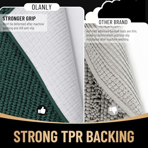 OLANLY Thick Chenille Small Bathroom Rugs Mats 24x16 - Image 5