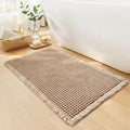 Waffle Bath Mat, Boho Bathroom Rug Non Slip Washable, 20 x 32 by GRLYUH
