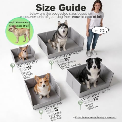 HQ4US 4LEGS Dog Litter Box Indoor High Walls, Puppy Pee Pad Holder Foldable - Image 3