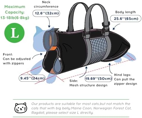 Cinf Cat Nail Clipping Cleaning Grooming Restraint Bag Set No Scratching Biting - Image 7