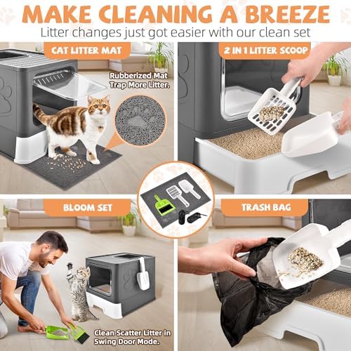 Covered Cat Litter Box, Extra Large Drawer Design - Image 6
