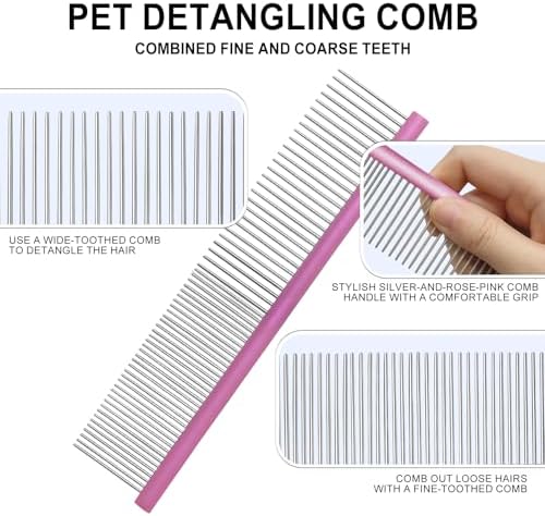 HOP Purple Large Pet Stainless Steel Comb - Image 3