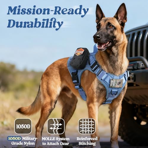 rabbitgoo Tactical Dog Harness for Medium, Heavy Duty Military No Pull Vest - Image 6