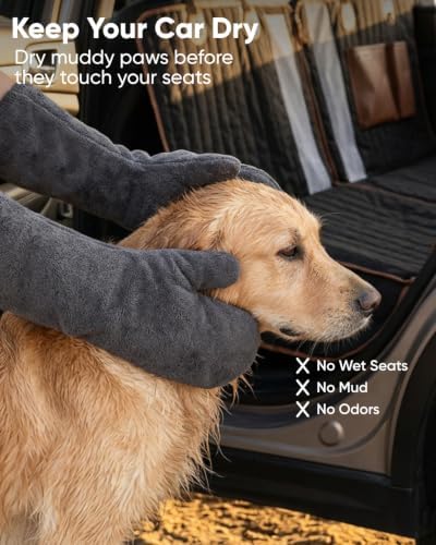 Dog Washing Gloves, Dry Grooming Towel Pets Microfiber Mitts - Image 5