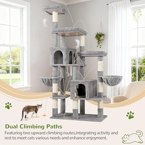 Globlazer 74in Large Sturdy Cat Tree - Image 6