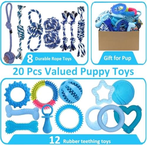 Beiker 20 Pack Puppy Chew Toys, Dog Teething Toys - Image 2