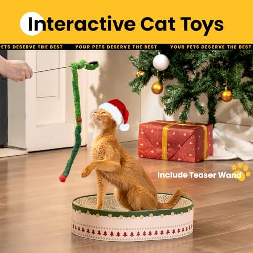 Conlun Oval Cat Scratcher Bed | Scratching Bowl Lounge - Image 2