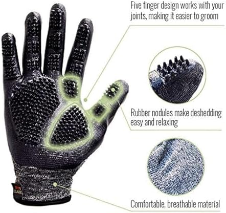 Pet Grooming Gloves for Dogs and Cats Deshedding Brush and Bathing Mitt - Image 7